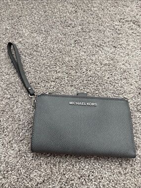 MICHAEL KORS Black Saffiano Wristlet Wallet
